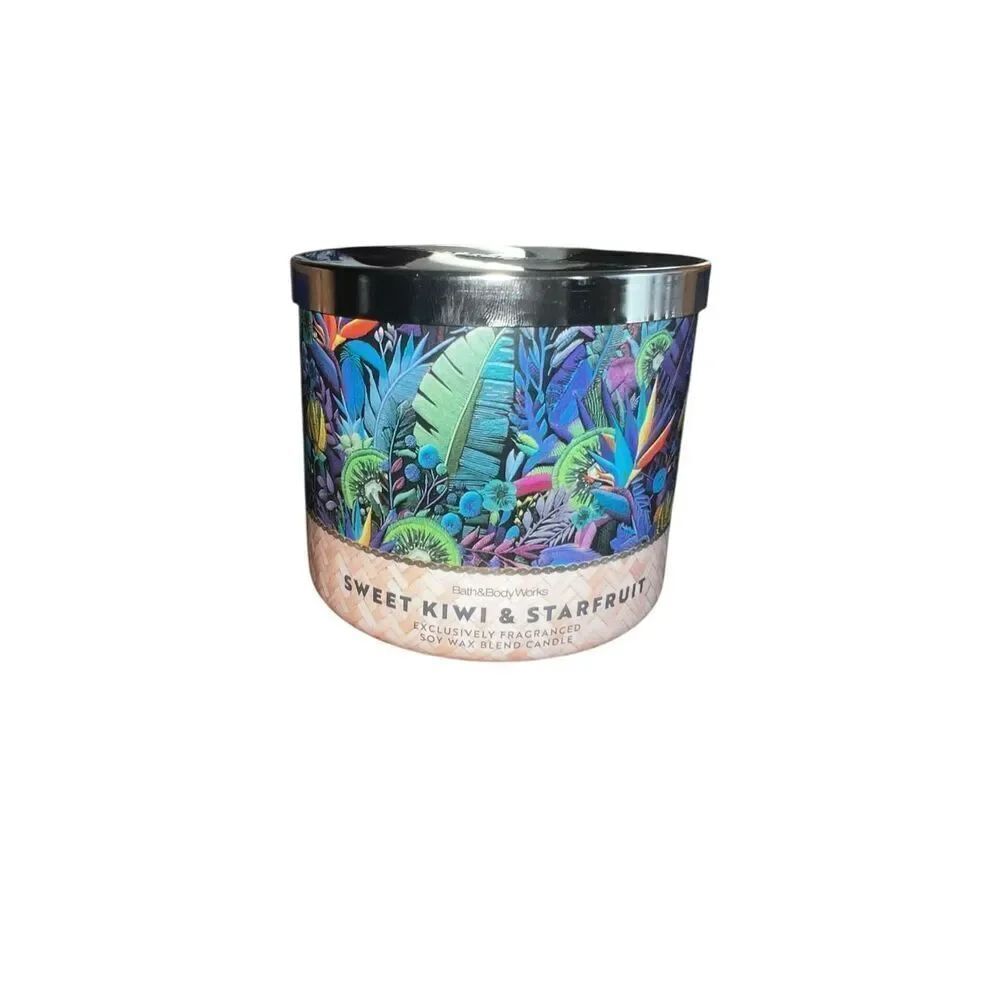 Bath & Body Works SWEET KIWI STARFRUIT 3 Wick Candle 14.5oz Brand New